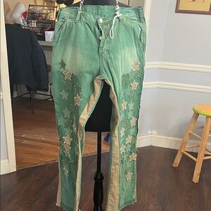 MNML Green Star Bootcut Jeans